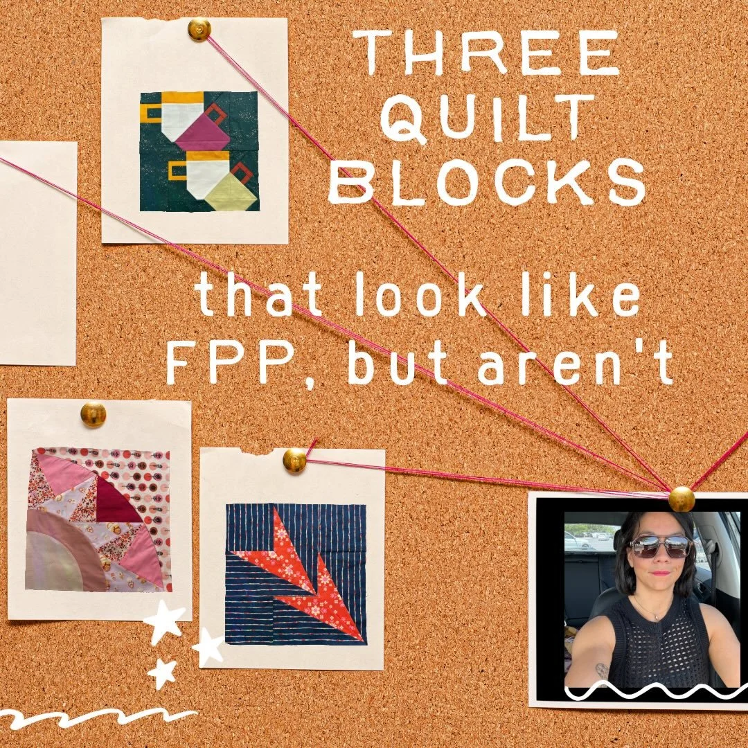 Three blocks I&rsquo;ve designed that don&rsquo;t use FPP ❤️ I love experimenting with fun piecing techniques - over the years I have whipped up a couple blocks that look like they should use FPP, but don&rsquo;t. 

I return to these traditionally pi