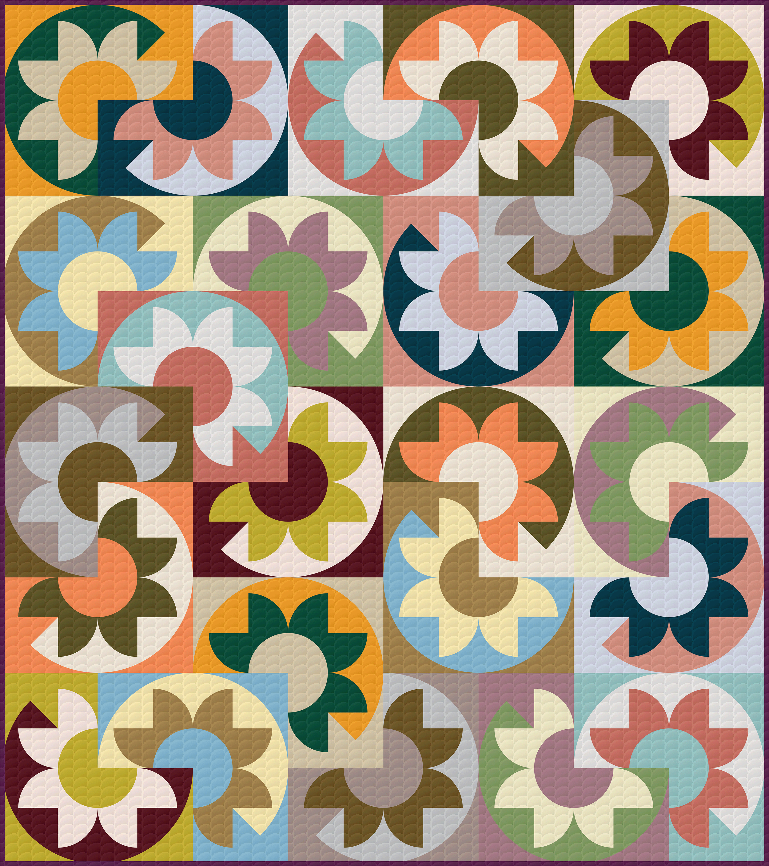 A buttery and rich Vintage Garden color palette in the Lillette Quilt by Mija Handmade