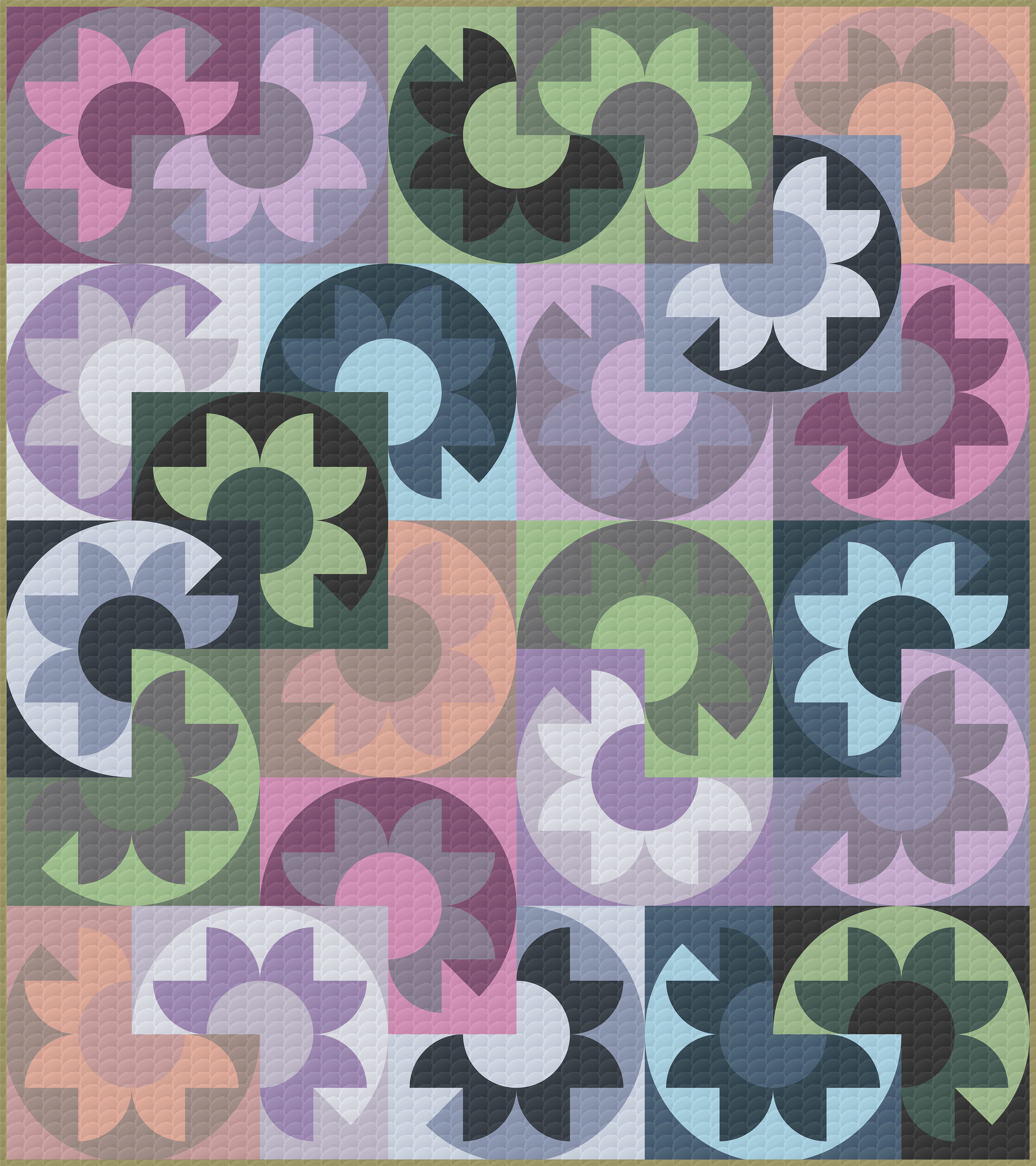 Soft purples and greens are perfect for reading in the rain Lillette Quilt by Mija Handmade