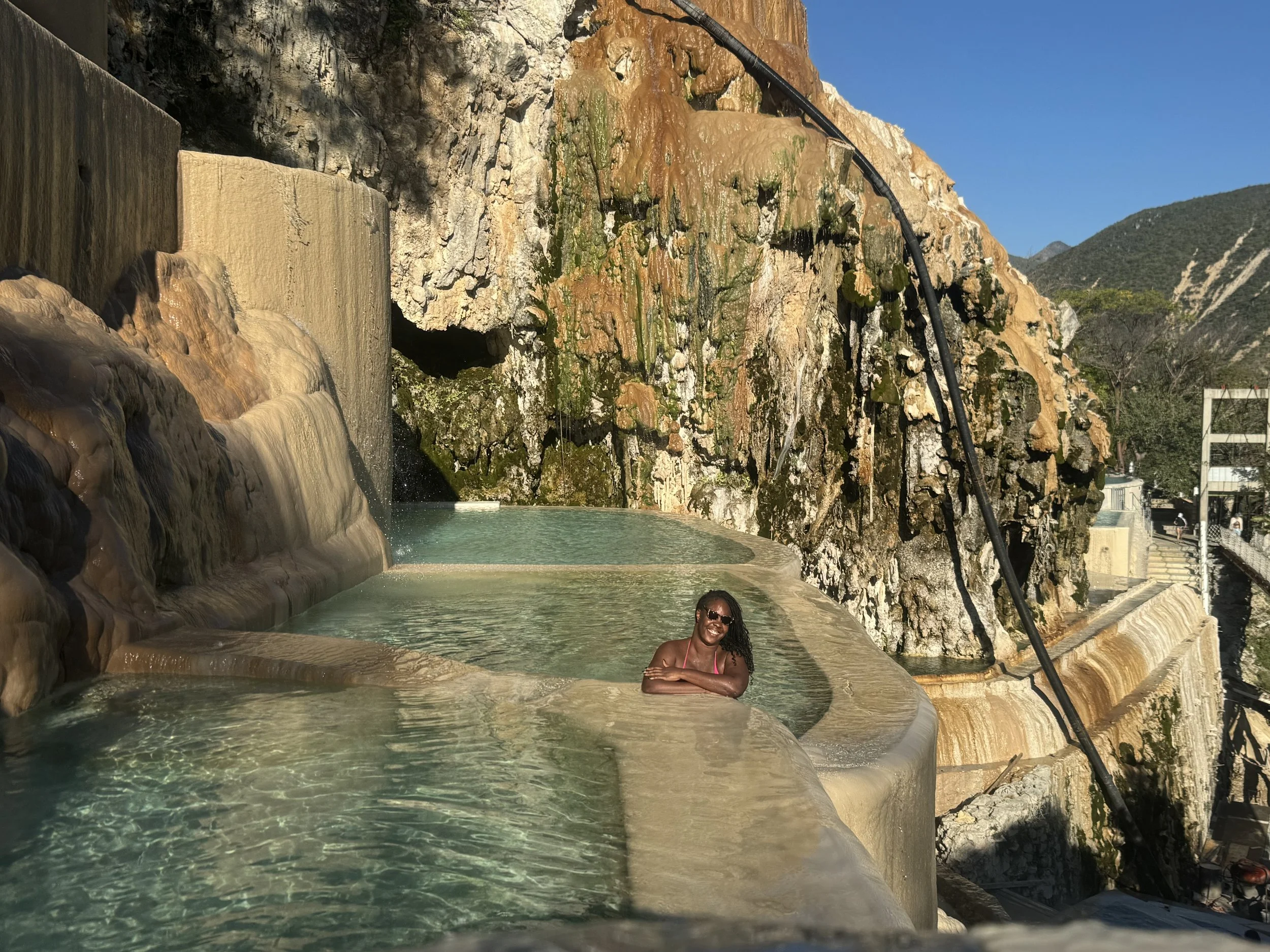 Hot Springs swimming woman