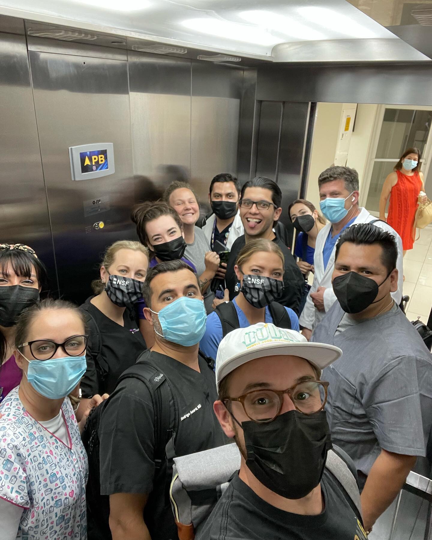 Somehow managed to fit 13 of us on one elevator. 💪 We&rsquo;re so honored to be back in Chihuahua and are thankful for the opportunity to help these kids. #OneSpineAtATime 🌎