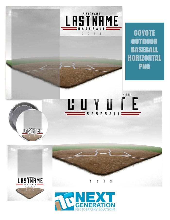 3rd Creative - Coyote Outdoor Baseball Horizontal PNG -T&I Template