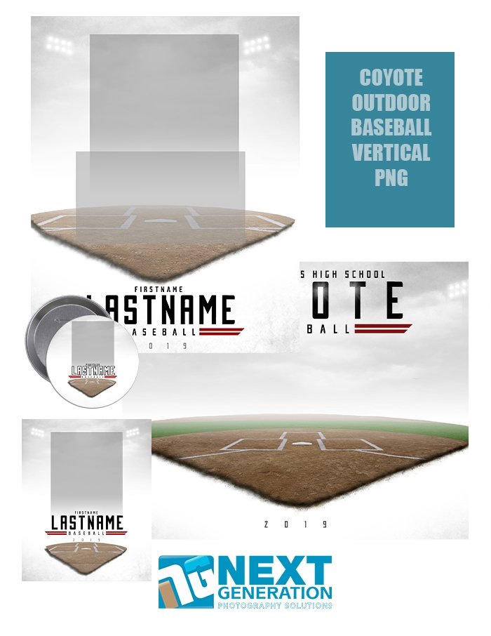 3rd Creative - Coyote Outdoor Baseball Vertical PNG - T&I Template