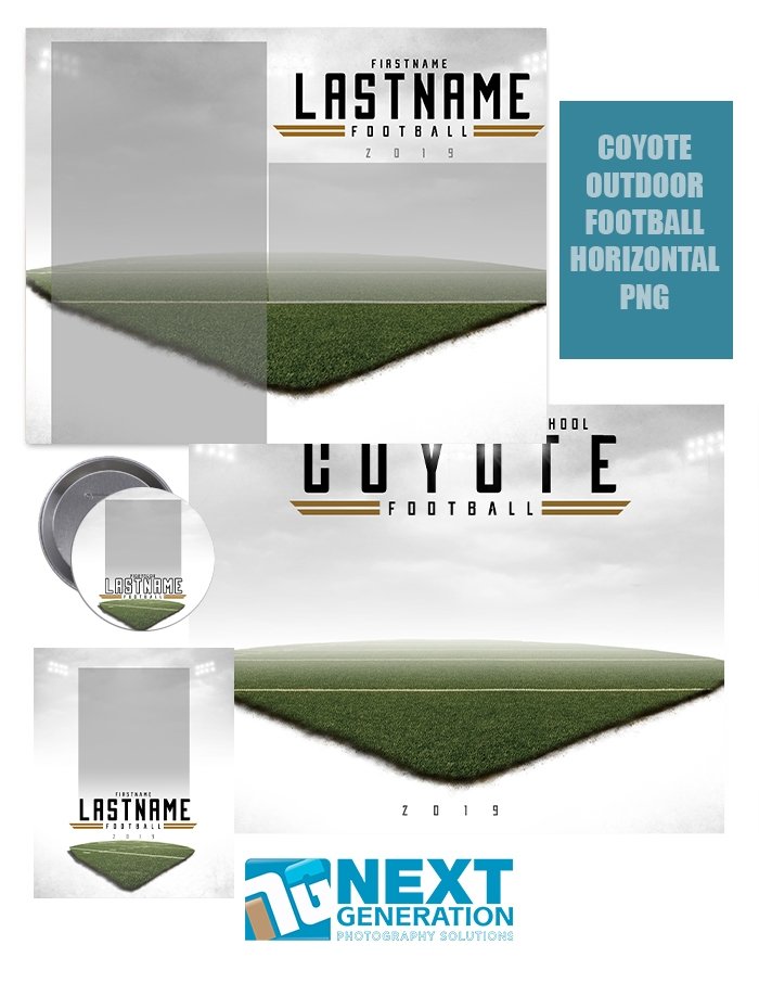 3rd Creative - Coyote Outdoor Football Horizontal PNG - T&I Template