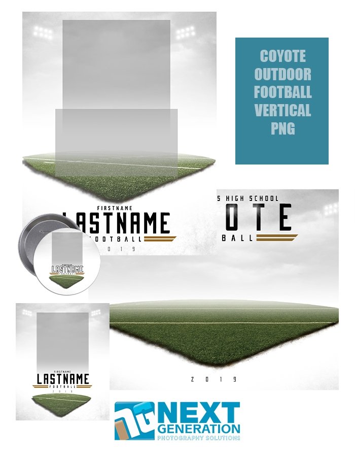 3rd Creative - Coyote Outdoor Football Vertical PNG - T&I Template