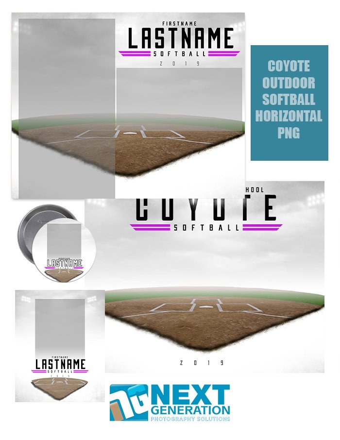 3rd Creative - Coyote Outdoor Softball Horizontal PNG - T&I Template