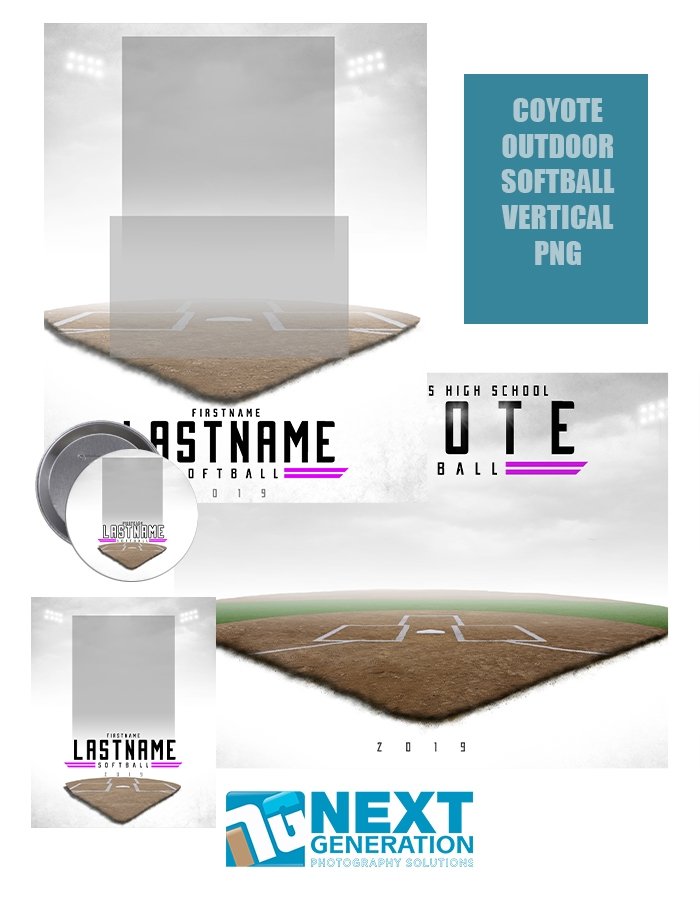 3rd Creative - Coyote Outdoor Softball Vertical PNG - T&I Template