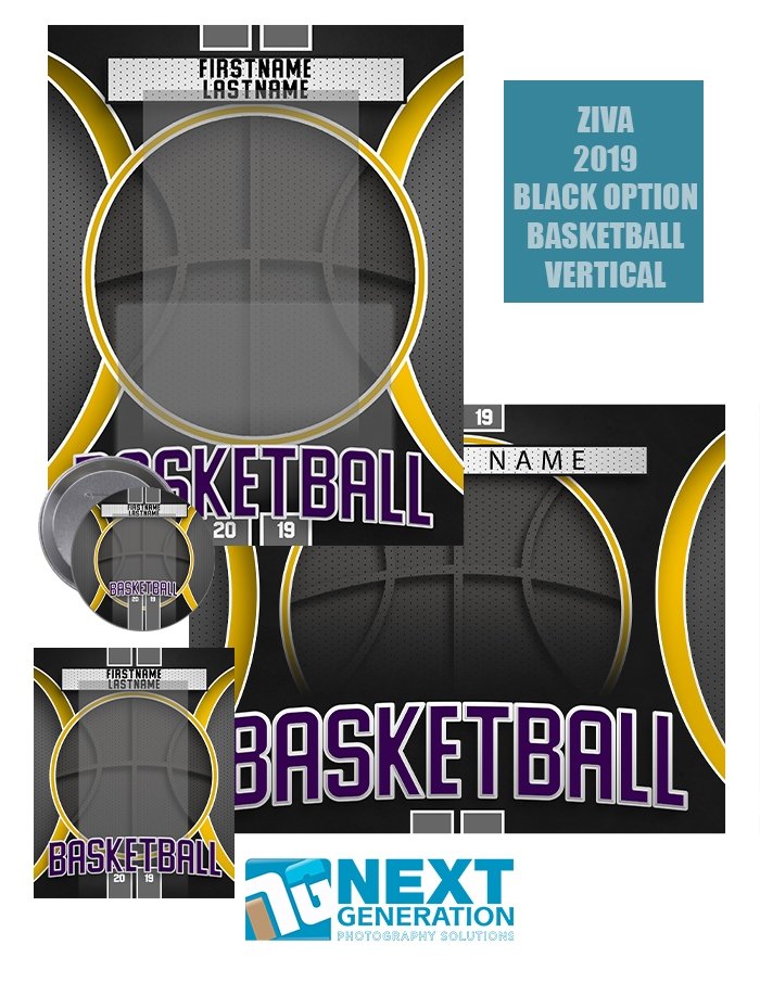 3rd Creative - Ziva Series Black Basketball Vertical - T&I Template