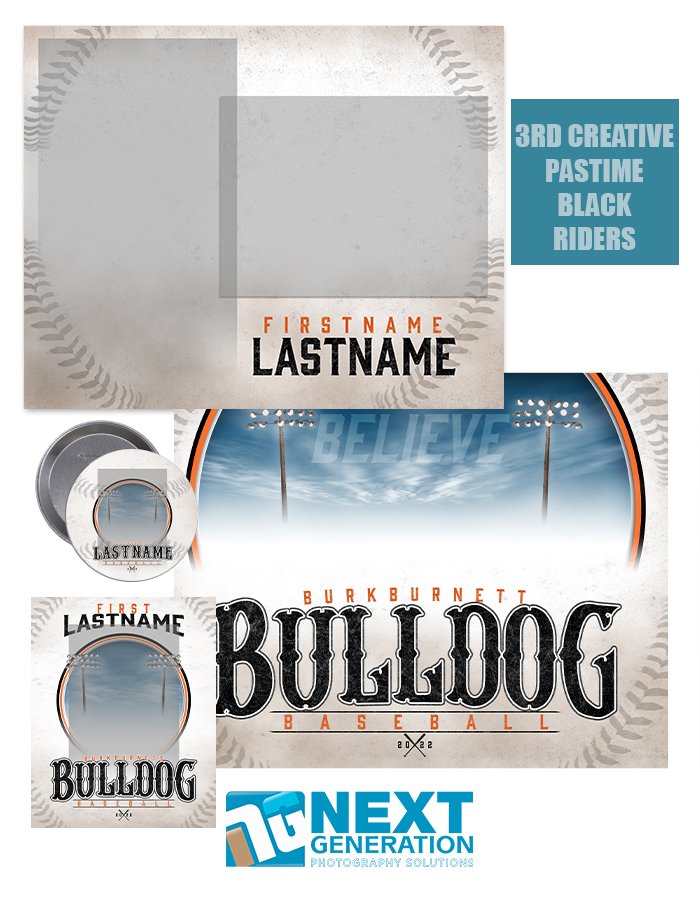 3rd Creative - Pastime Baseball Black Riders - T&I Template