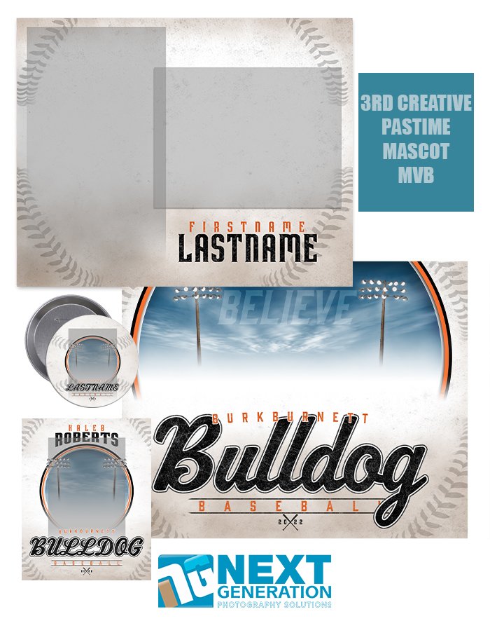 3rd Creative - Pastime Baseball Mascot MVB - T&I Template