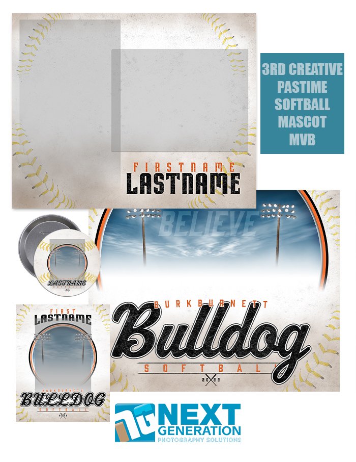 3rd Creative - Pastime Softball Mascot MVB - T&I Template