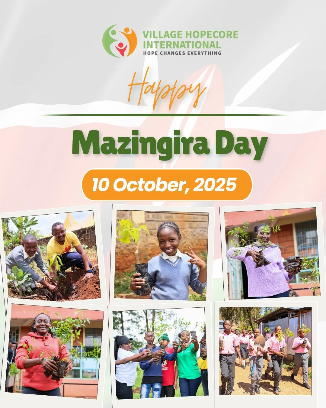 Happy Mazingira Day! 
Today, we celebrate Mazingira Day — a reminder that caring for our environment is caring for our future. 
At HopeCore, we believe that a healthy community starts with a healthy environment. From tree planting through our