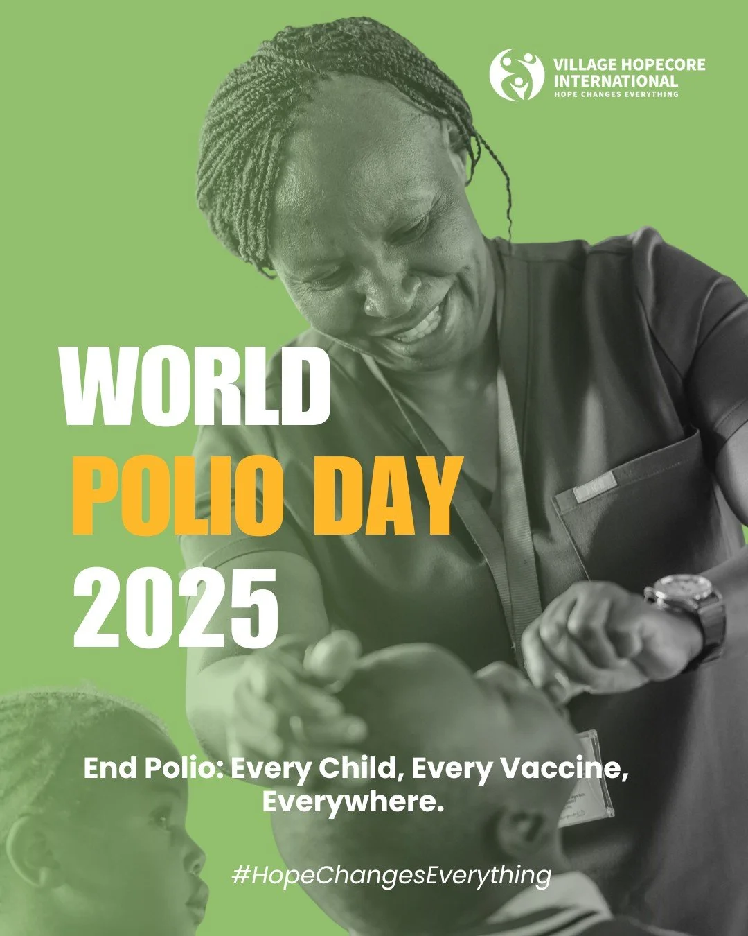 Polio once paralyzed hundreds of thousands of children every year — but vaccines have brought this disease to the brink of eradication! At HopeCore, we are ensuring every child receives life-saving vaccines, protecting them and building a polio