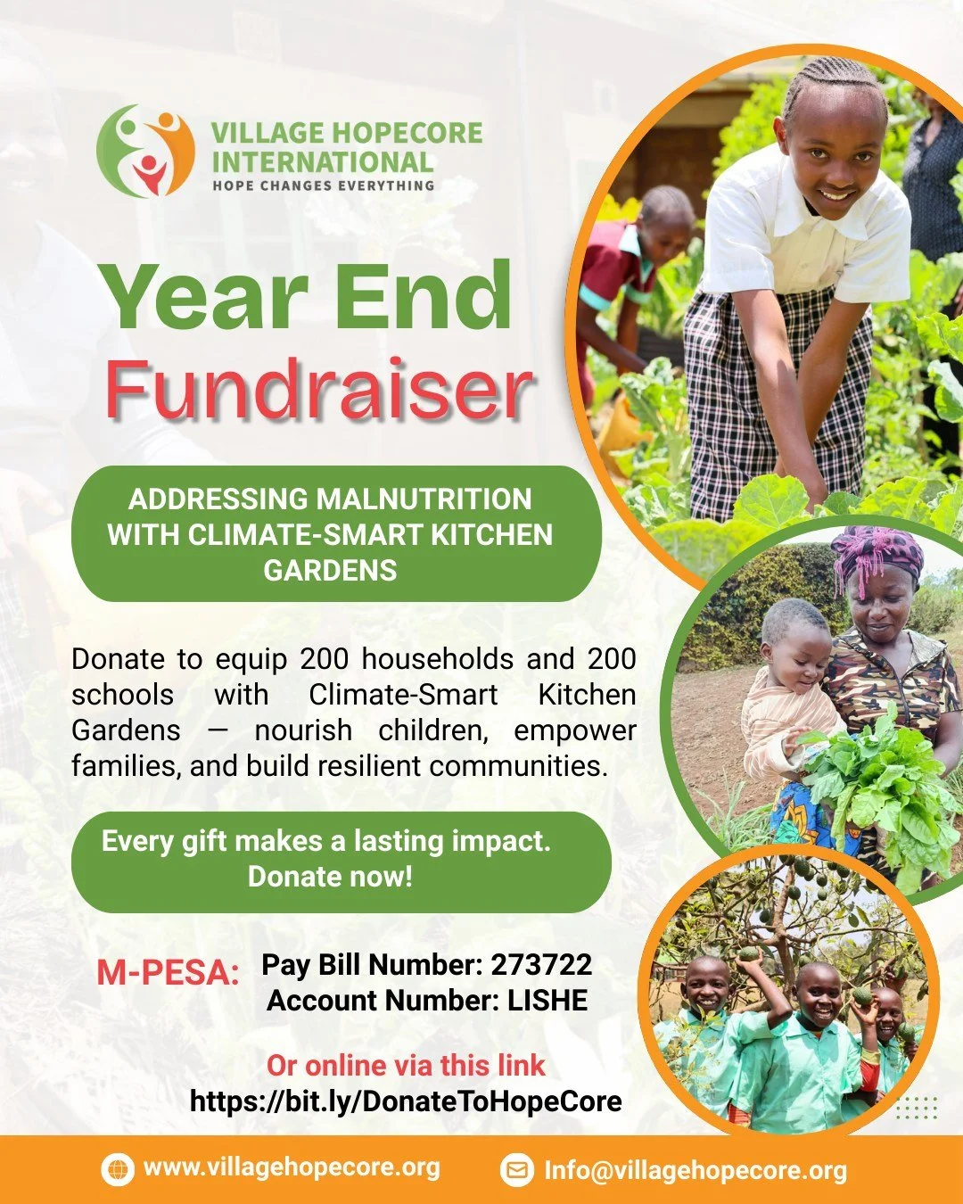 Dear Friend and Supporter of HopeCore, As we close another year, we invite you to join our End-of-Year Campaign to help address child malnutrition and empower communities. This campaign is designed to provide a sustainable, long-term solution to chil