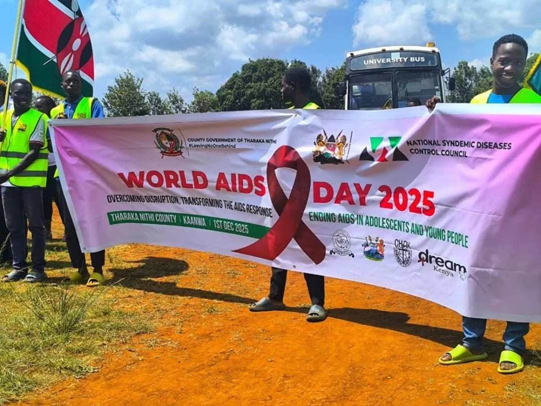Today, we joined the County Government of Tharaka Nithi and partners at Kaanwa, Chuka Sub-County to raise awareness about HIV/AIDS. Globally, 40.8 million people are living with HIV, a reminder that the fight is far from over&mdash;but together, we c