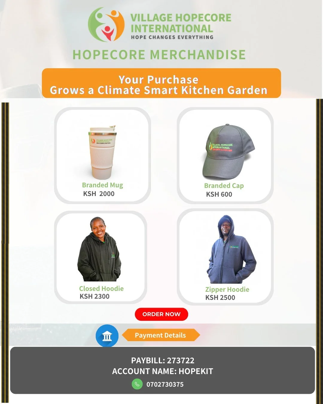 Stay Warm &amp; Do Good! 

The rain is here, but we&rsquo;ve got you covered! 4 King&rsquo;s Collection hoodies sold today! Don't let the chill get to you; grab yours and stay cozy while supporting climate-smart kitchen gardens.

Our Collection:
Hood