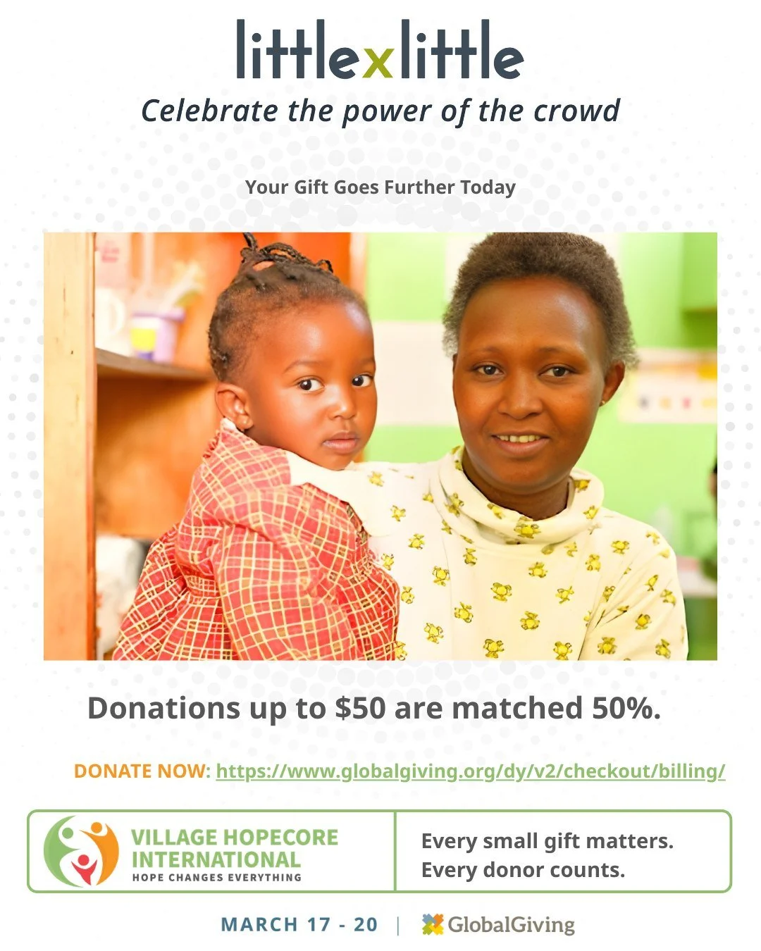 When Sheilah arrived at our clinic at 27 months, she weighed only 8.5 kg &mdash; severely malnourished. HopeCore provided nutrition support and helped the family establish a climate-smart kitchen garden; she recovered completely.

At our community cl