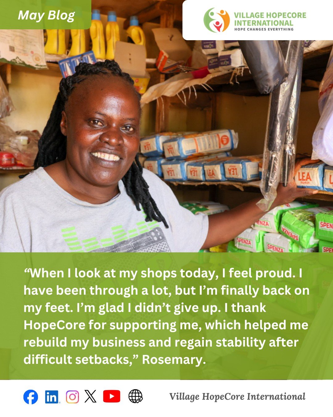 Our May blog is live! Get inspired by Rosemary&rsquo;s journey of resilience and determination. Despite losing her business twice, she rebuilt and continued moving forward. In Kenya, an estimated 60&ndash;70% of Small and Medium-sized Enterprises (SM