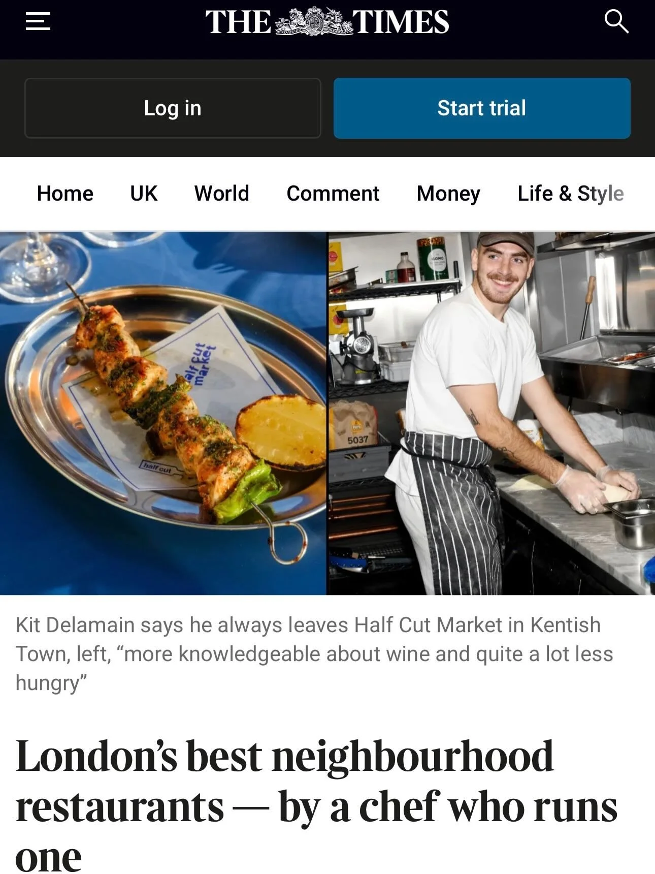 A huge thanks to @kitdelamain for featuring us in his article, &lsquo;London&rsquo;s Best Neighbourhood Restaurants&rsquo;, in @thetimes this week.

As a small independent business in increasingly challenging times we really appreciate the recognitio