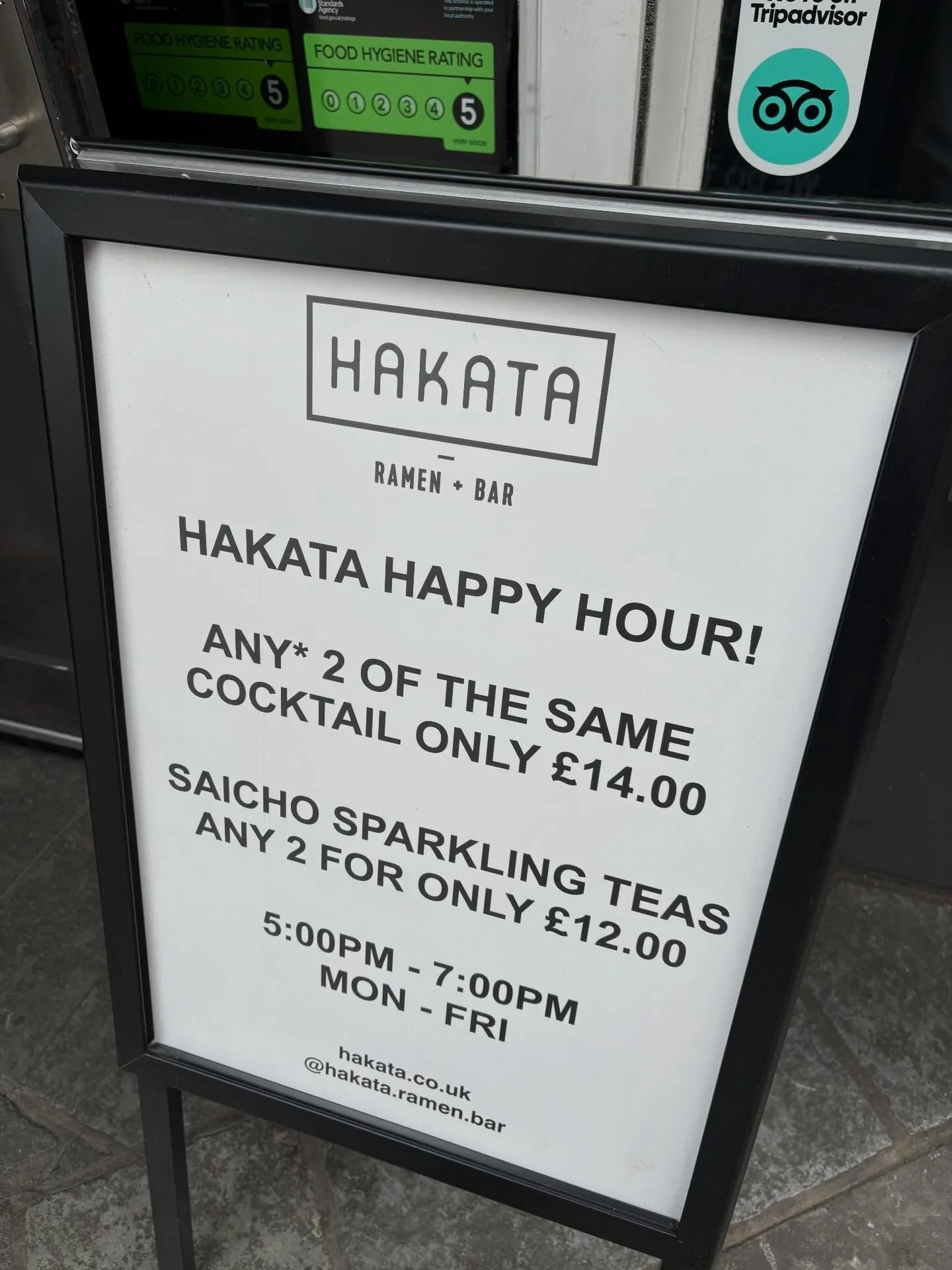 HAPPY HOUR @HAKATA during April.

Any 2* of the same Cocktails for only &pound;14.00
&amp;
Any 2 @saichodrinks Sparkling Teas for only &pound;12.00.

5:00 - 7:00pm // Monday - Friday // throughout April.

Please visit our website (link in bio) or see