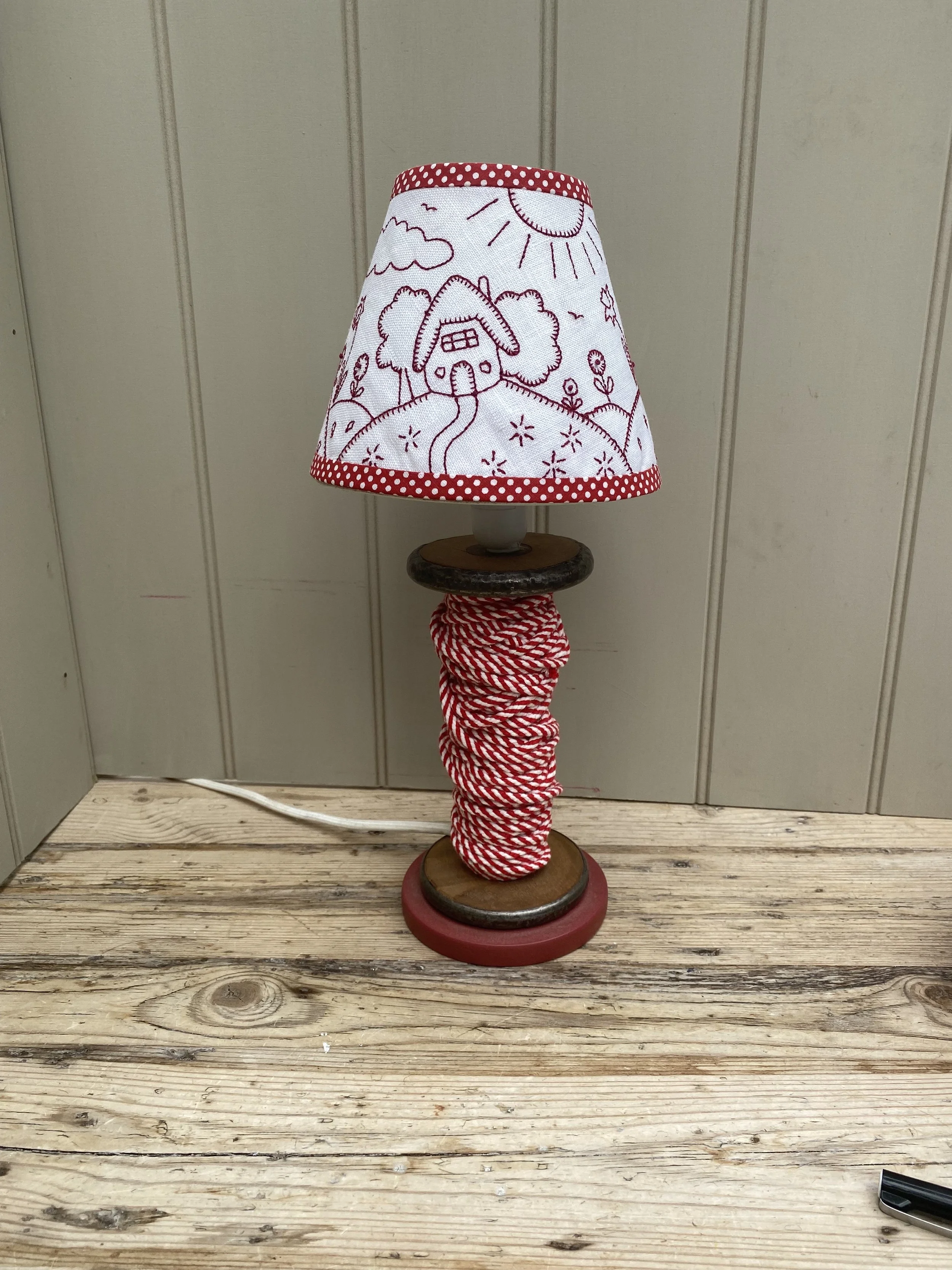 Blanket Stitch Cottage Lampshade Cover Kit