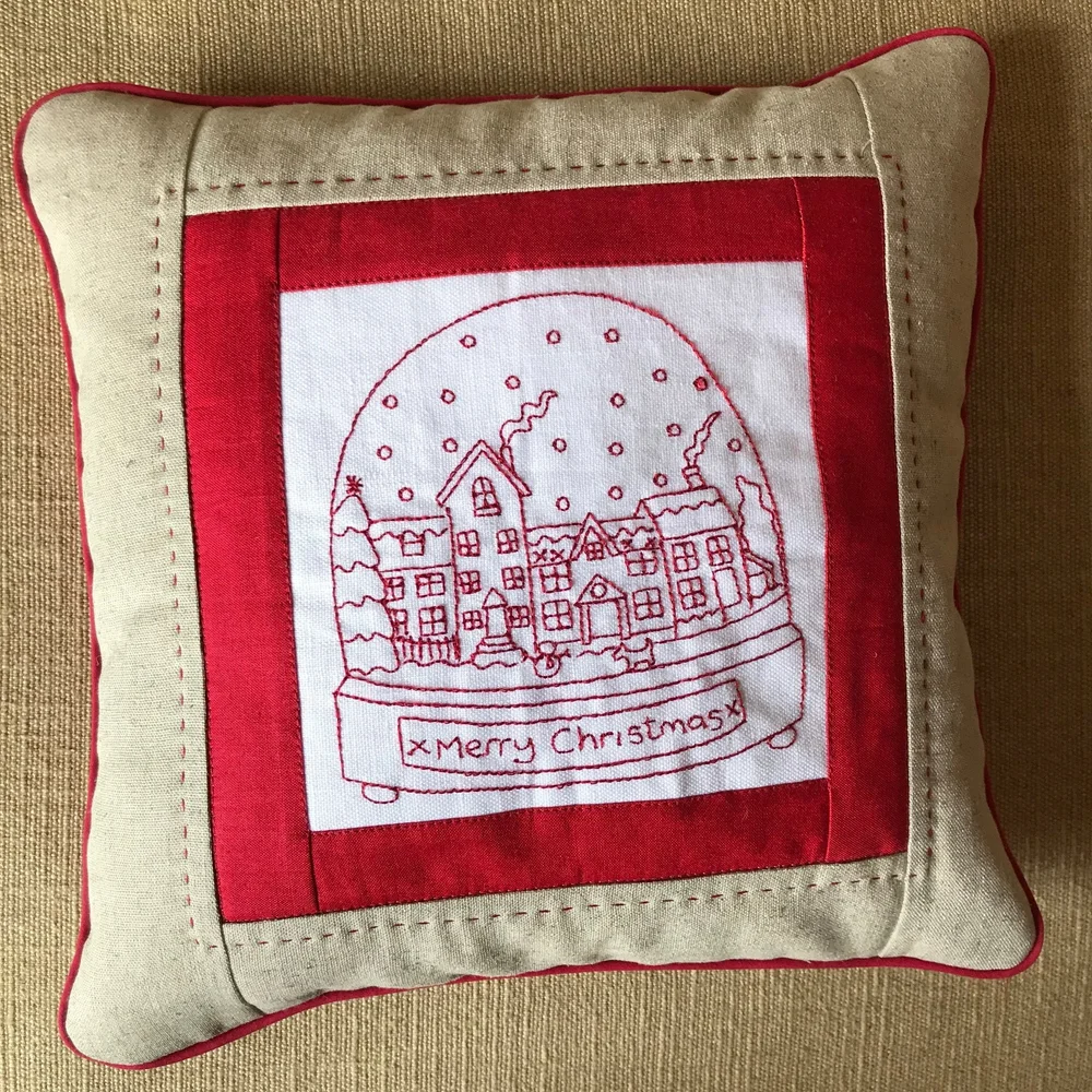 Snow Globe Christmas Cushion Pattern — Dandelion Designs by