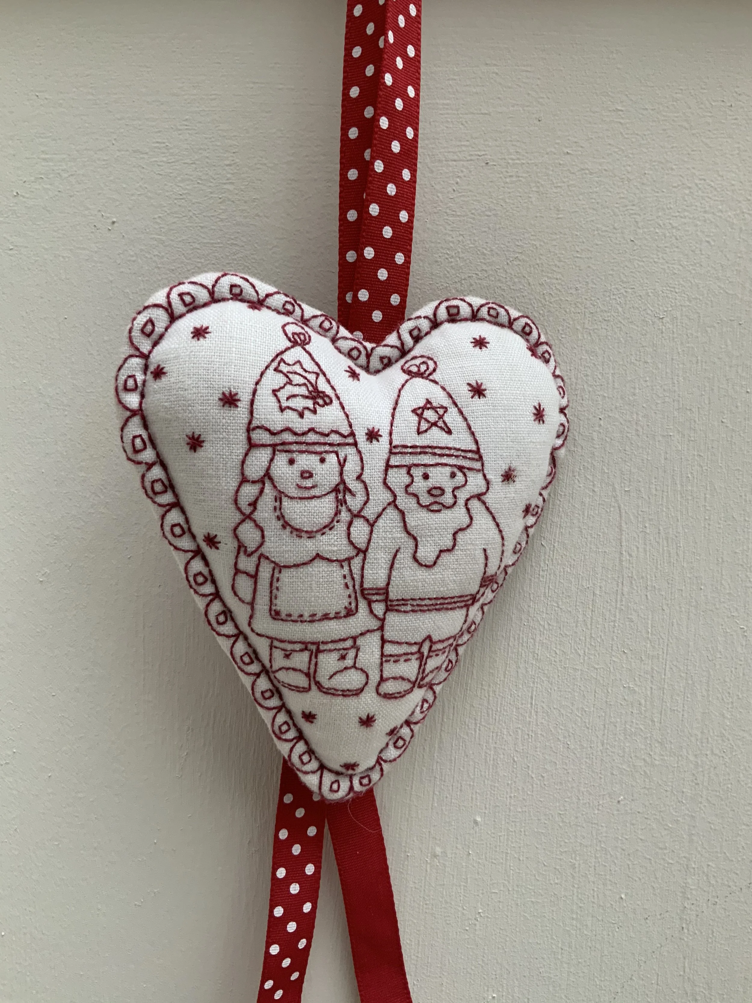 Gnome for Christmas Hanging Heart Pattern