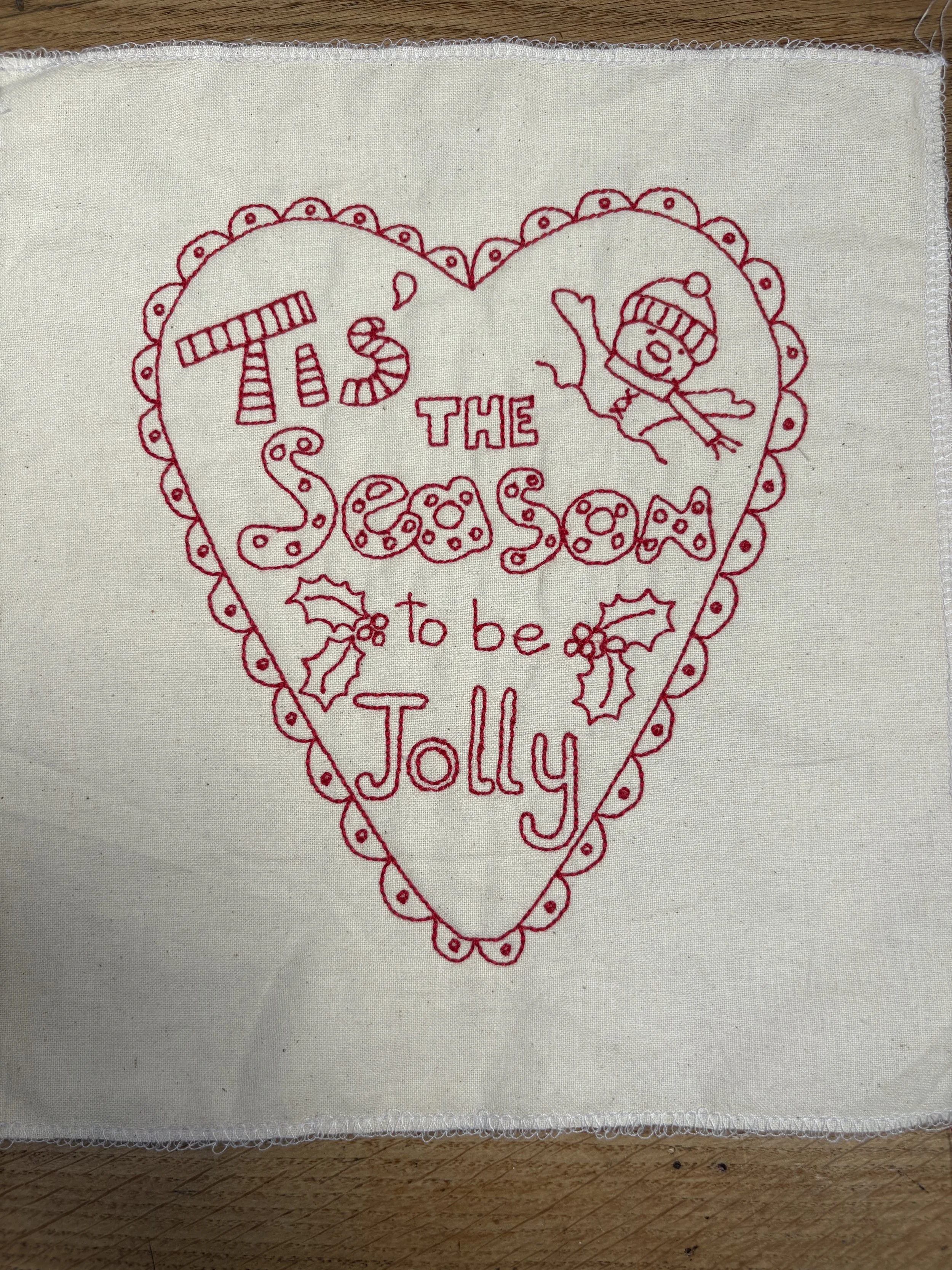 Tis the Season Heart Embroidery File