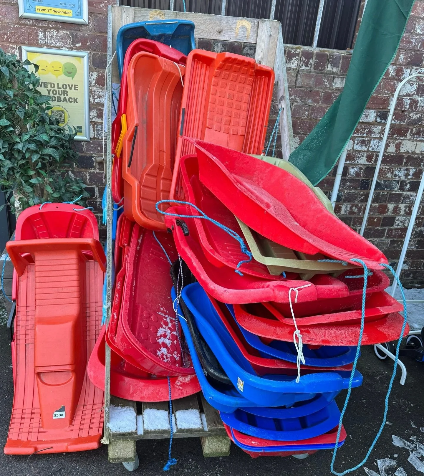 Enjoy the snow and get a sledge 🛷 from us for only &pound;5 (unless individually priced).
Hurry while stocks last (&amp; there&rsquo;s still snow ❄️) 

#sledge #snow #preloved #charityshop