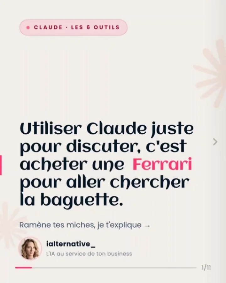 Y a 11 jours, Claude a sorti un nouvel outil qui a fait trembler Figma et Adobe en bourse le jour-m&ecirc;me. 

Et toi pendant ce temps, tu l'utilises peut-&ecirc;tre encore comme un chat. 🫠 

Du coup, petit r&eacute;cap des 8 outils Claude que tu c