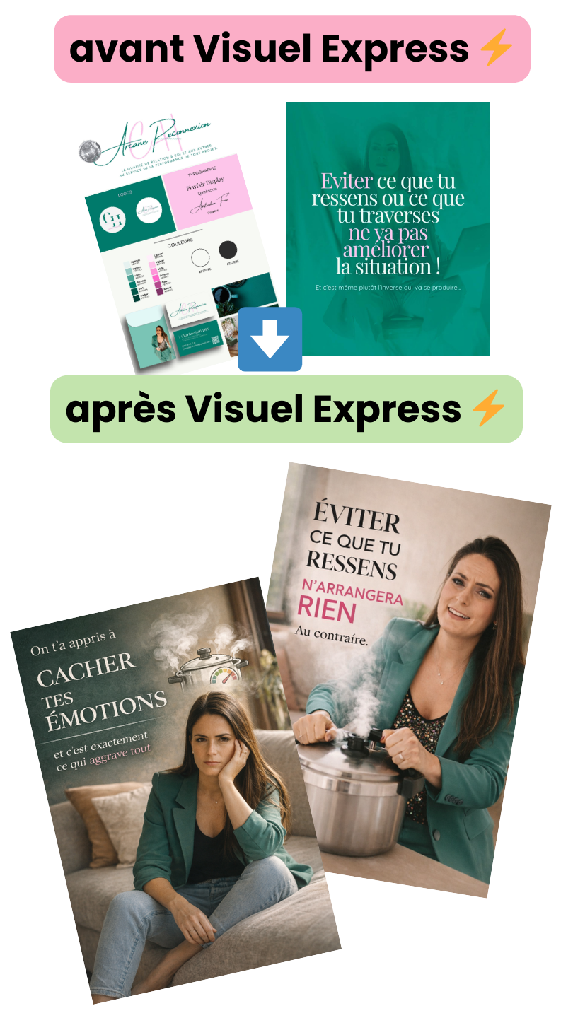 Avant / apr&egrave;s Visuel Express - Charline