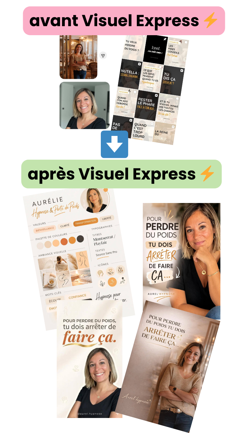 Avant / apr&egrave;s Visuel Express - Aur&eacute;lie