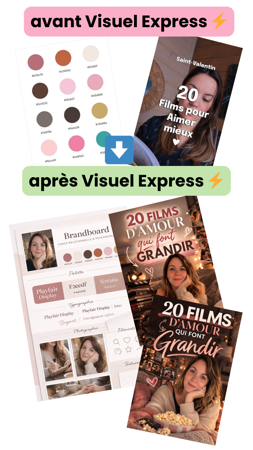 Avant / apr&egrave;s Visuel Express - Marie-Eglantine