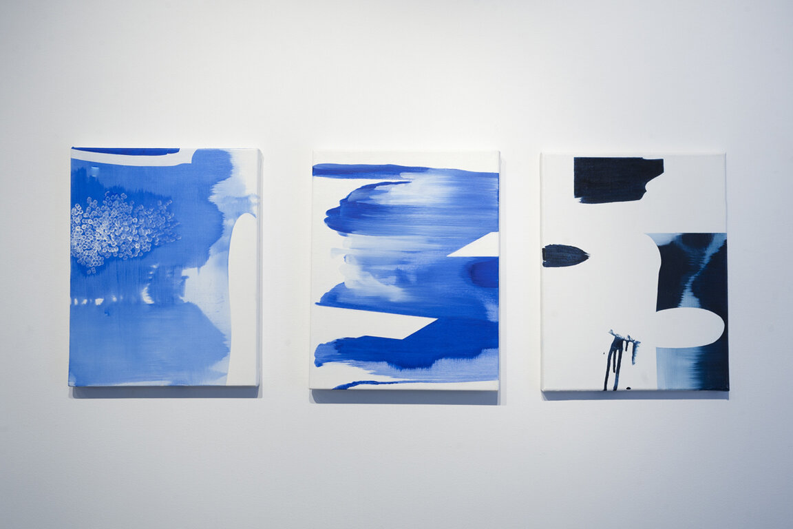 Studies in Blue 1, 3, 5 (from left to right)