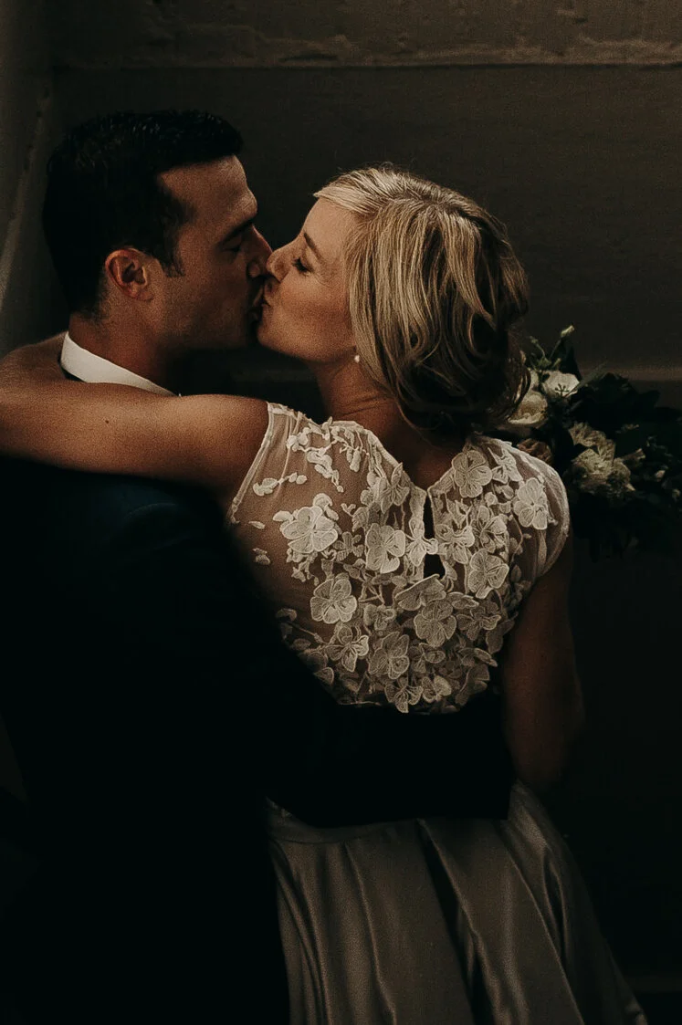 Rebecca &amp; Tim (New York)Rebecca wears made-to-order bridal separates from Rasbery Pavlova Bridal Boutique Cornwall, UK.