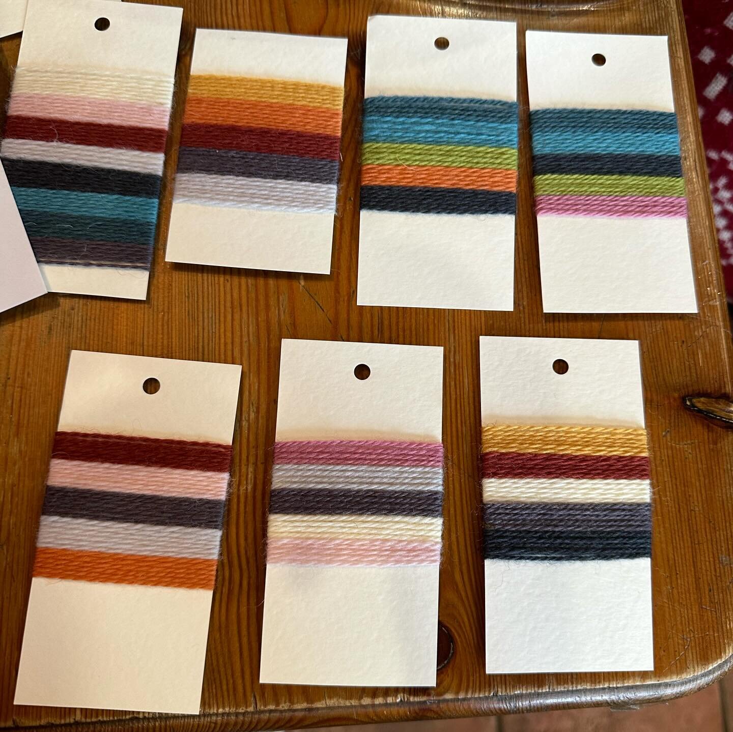 Kitchen table planning this week 🤓

We are putting together our popular colour combinations for packs of 10g balls in DK &amp; 4ply for your colour work. 

We&rsquo;ll be selling the packs on our stand at Wonderwool. 

Are you coming? 

Weekend of 2