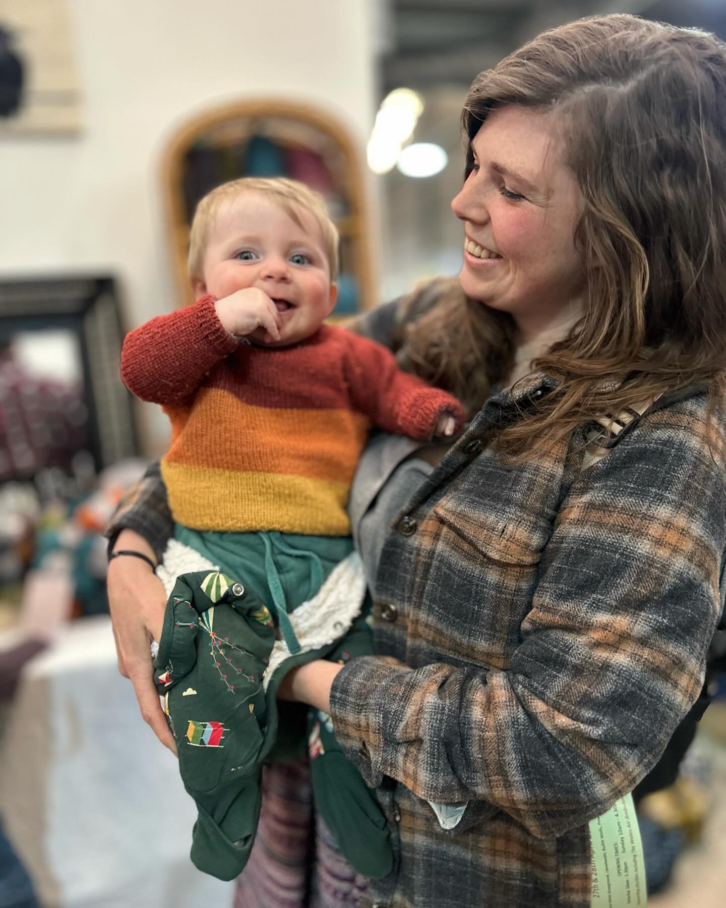 Fabulous first day at Wonderwool 🌟

Met so many people new and old. 

Lovely to see our wool wondering around the show in the form of hats and jumpers etc. 

So great to see this little man in a striped Cambrian wool jumper. The lady with the hat wa