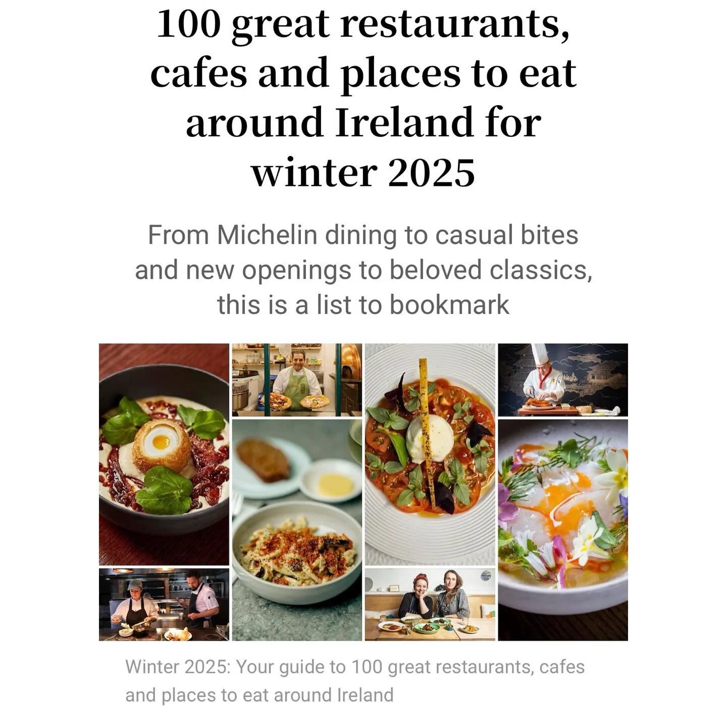 Lagom in Irish Times Top 100 for fourth consecutive year.