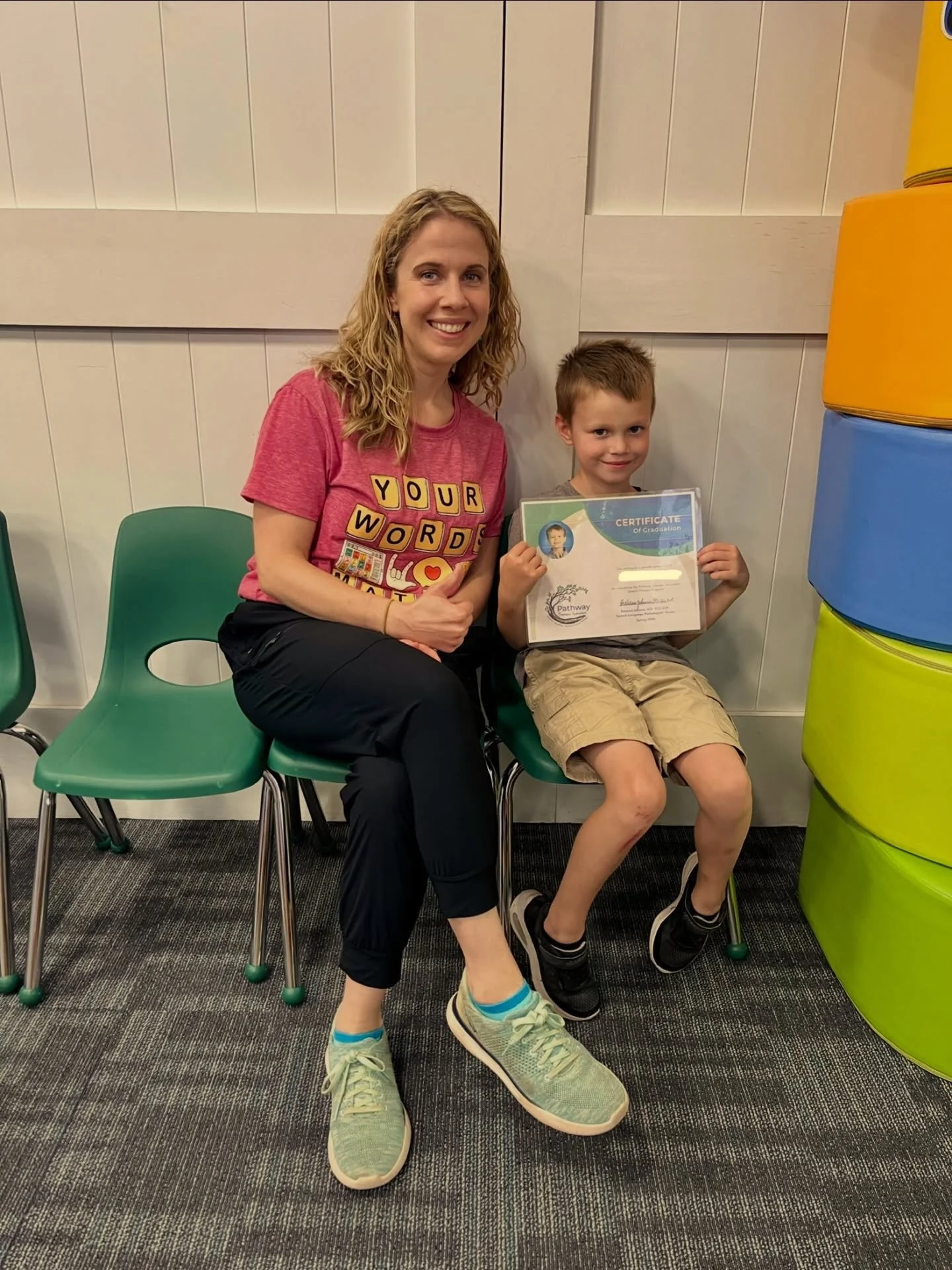 We had a Pathway graduation yesterday! 🥳🥳

I will miss getting to see this little guy! He worked so hard but also definitely brought the competitive spirit and comic relief to our sessions 😂 

He may be heading into the summer with some missing te