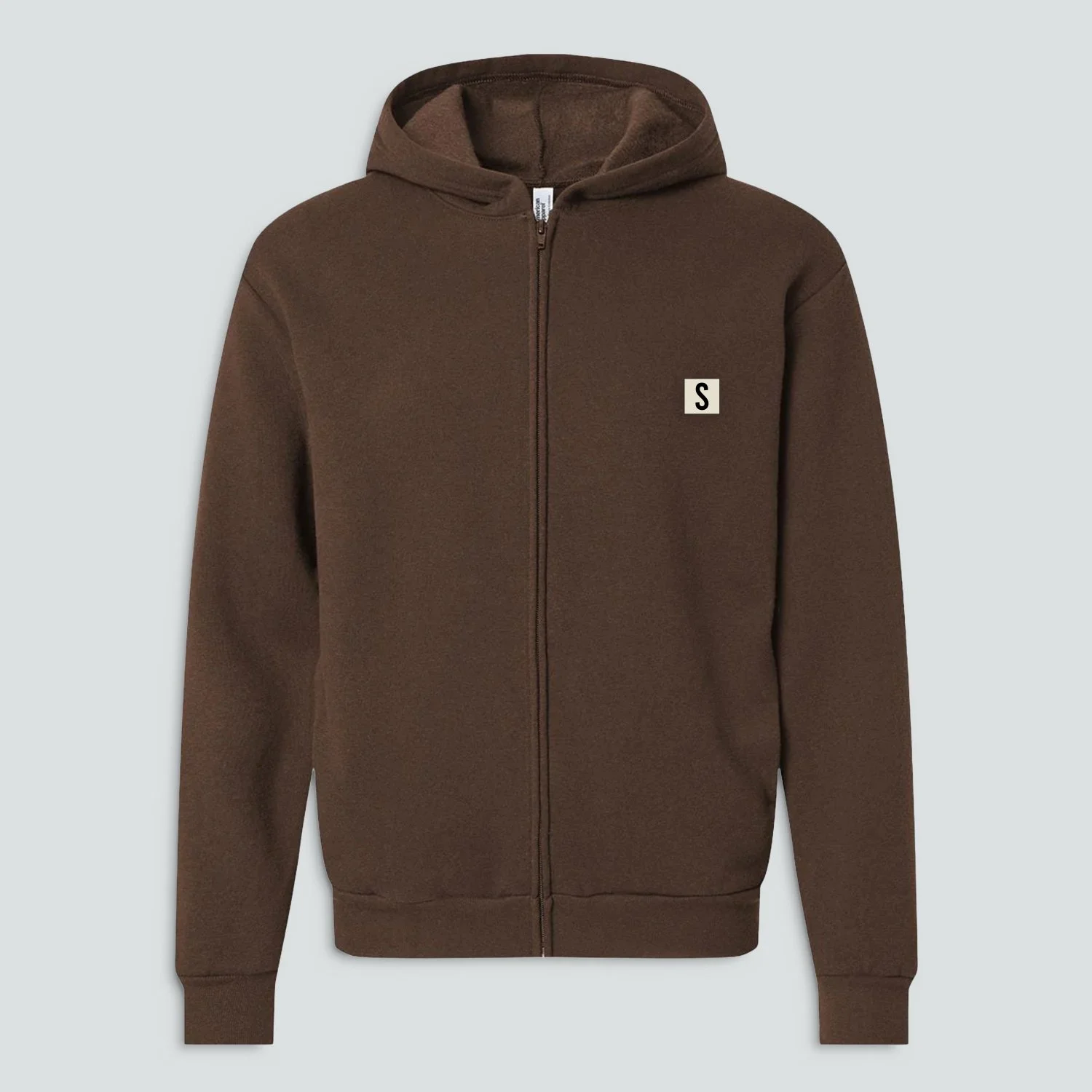 Brown Zip-Up Hoodie