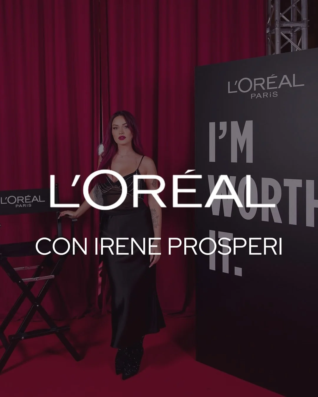 La Défillè L’Oreal Paris con @irene.prosperi 🖤 @lorealparis #makeup