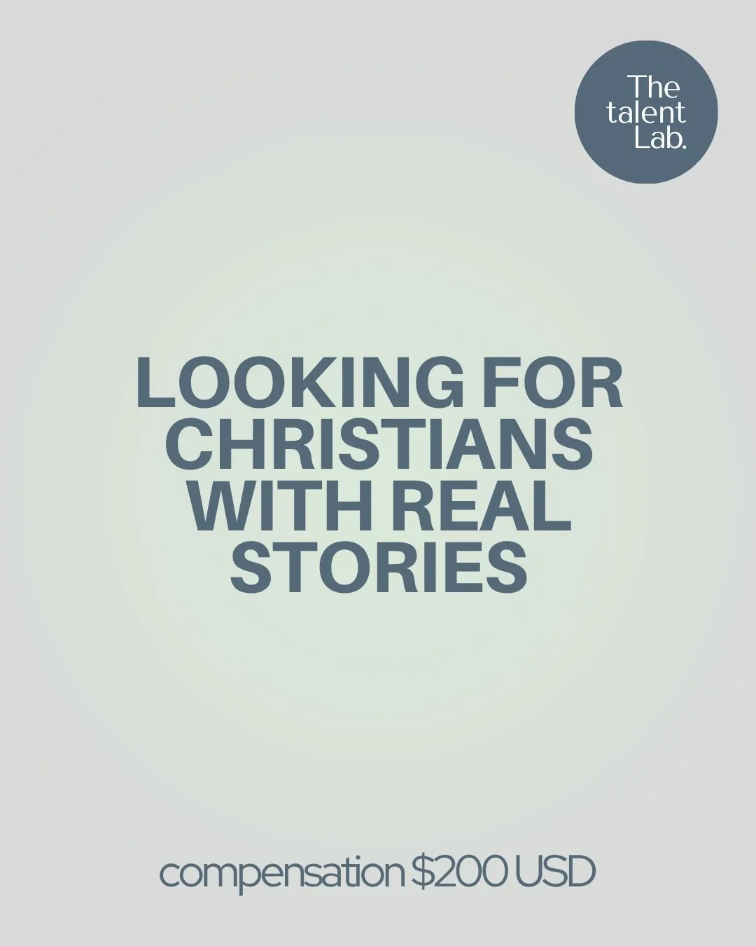 We&rsquo;re currently casting for a paid storytelling project.

We&rsquo;re looking for Christians in the U.S. or Canada willing to share honest, personal experiences around topics like faith, identity, relationships, caregiving, financial well-being