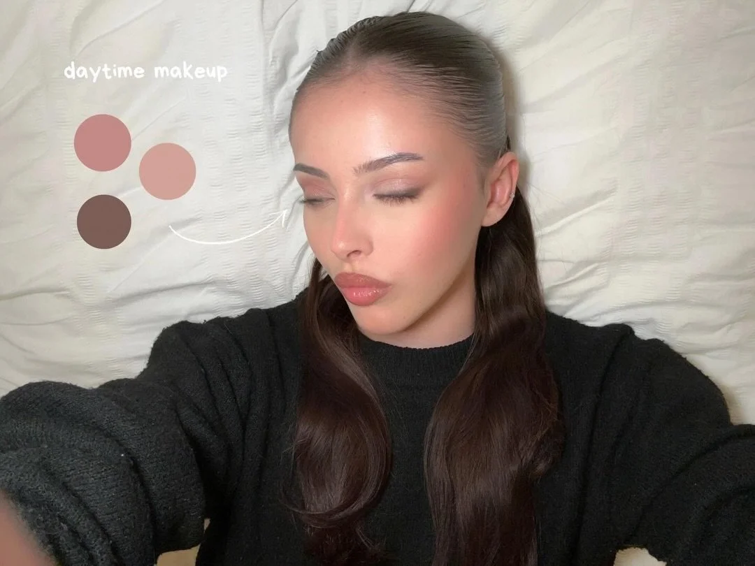 daytime vs. night out makeup 🖤 @alessiastefani_