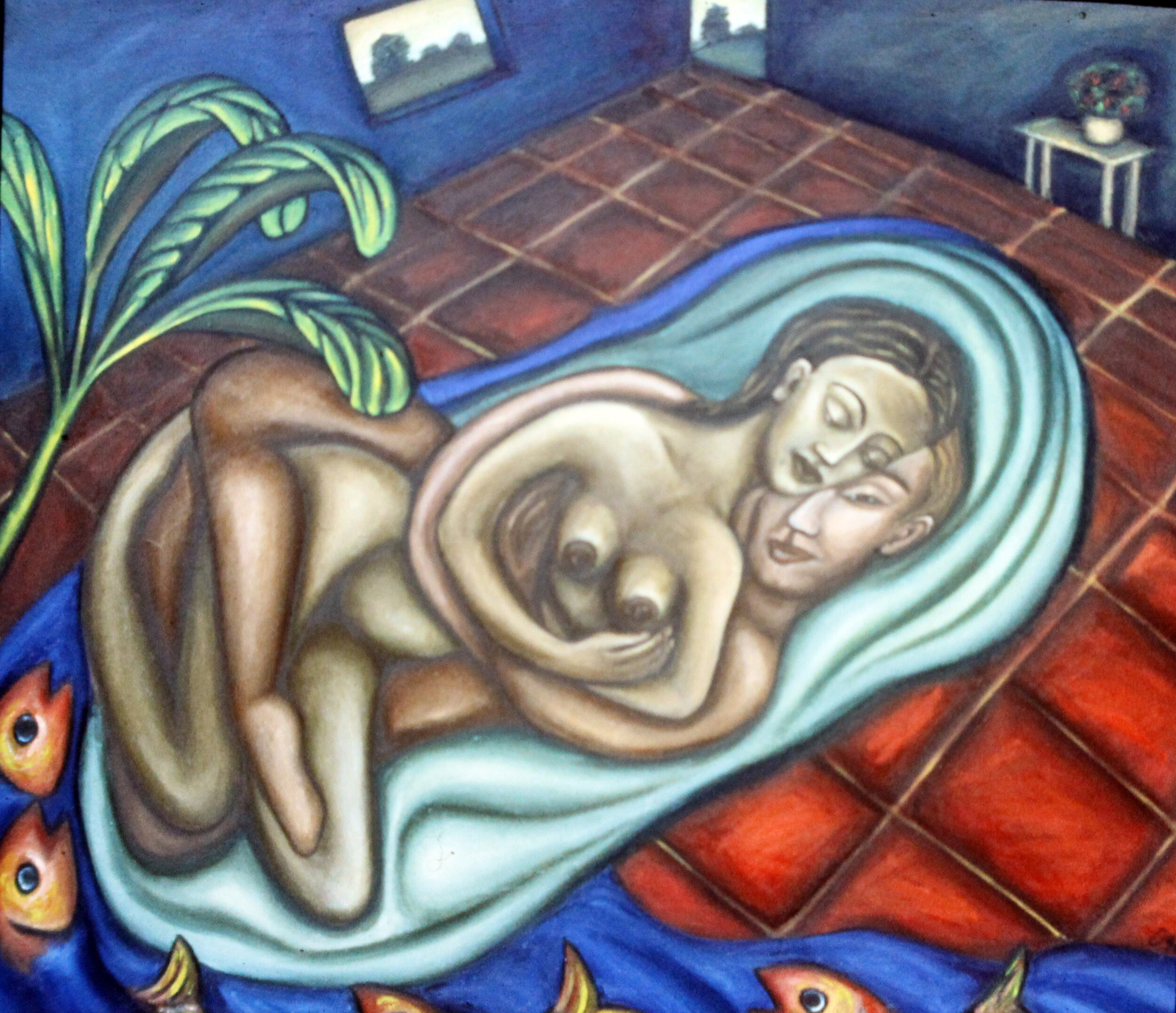 Love on the Floor, Acrylic on Canvas, 54" x 62", 1988