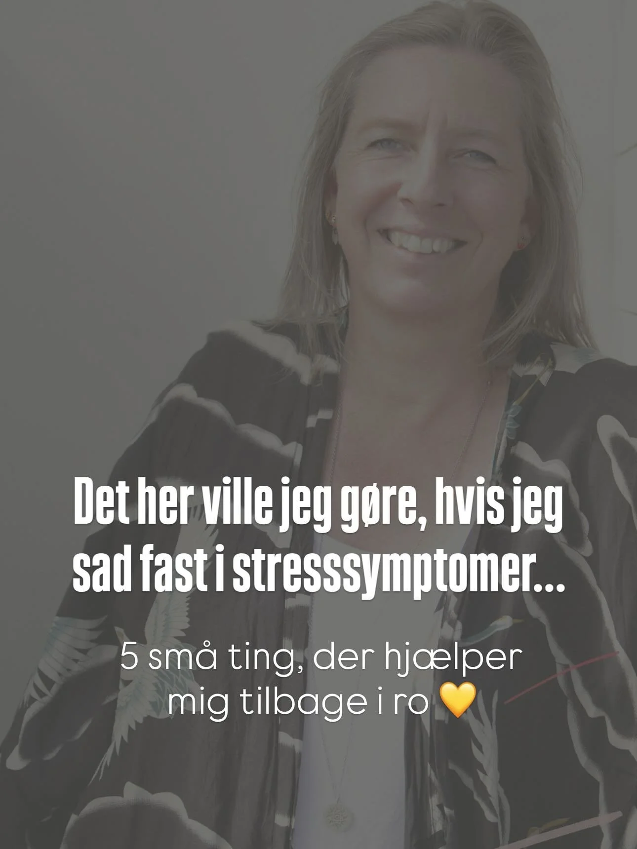 Nogle gange f&oslash;les stresssymptomer som at sidde fast i et lukket rum.
Men der er altid en d&oslash;r ud &ndash; og den &aring;bner indefra 💛

Her er 5 sm&aring; ting, jeg ville g&oslash;re, hvis jeg sad fast i stress:

1️⃣ Tr&aelig;k vejret
2️