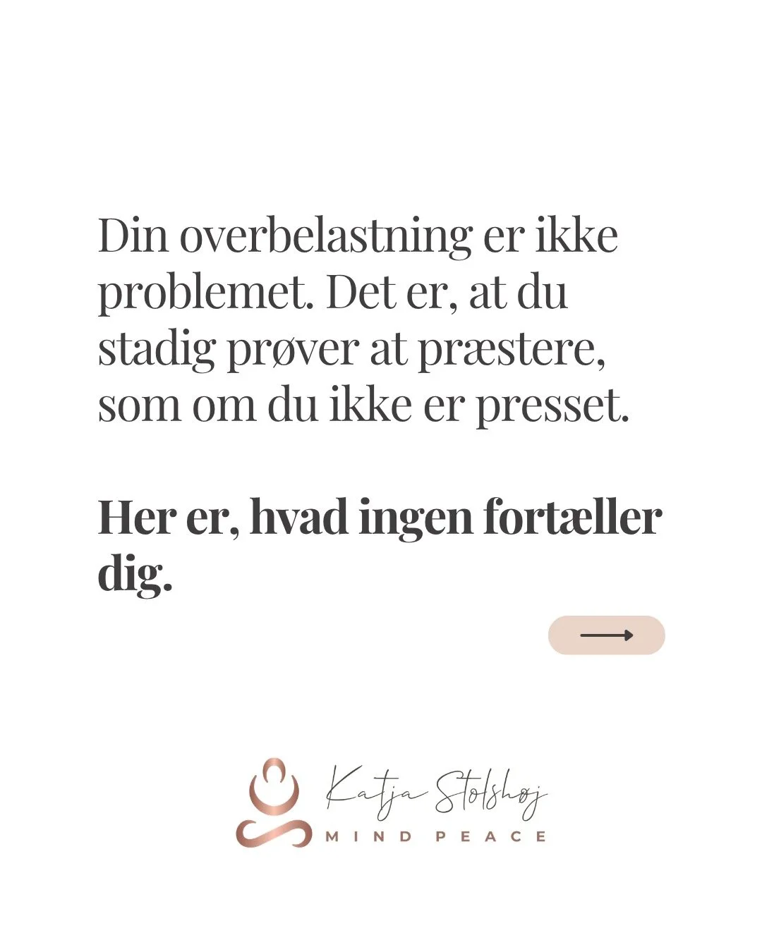 Du er ikke g&aring;et i stykker.
Du har bare v&aelig;ret p&aring; autopilot for l&aelig;nge.
Skriv &ldquo;GUIDE&rdquo;, hvis du vil have 10 k&aelig;rlige praksisser til mere ro i en hverdag med stress, men uden at g&oslash;re mere 💛