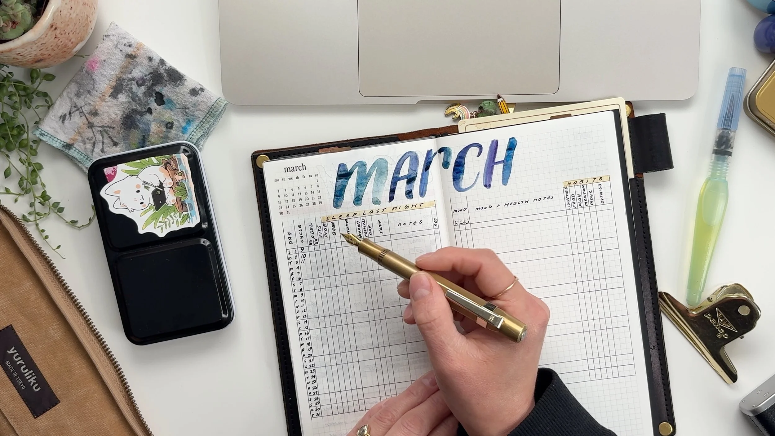 Tracking health and habits in my Traveler’s Notebook