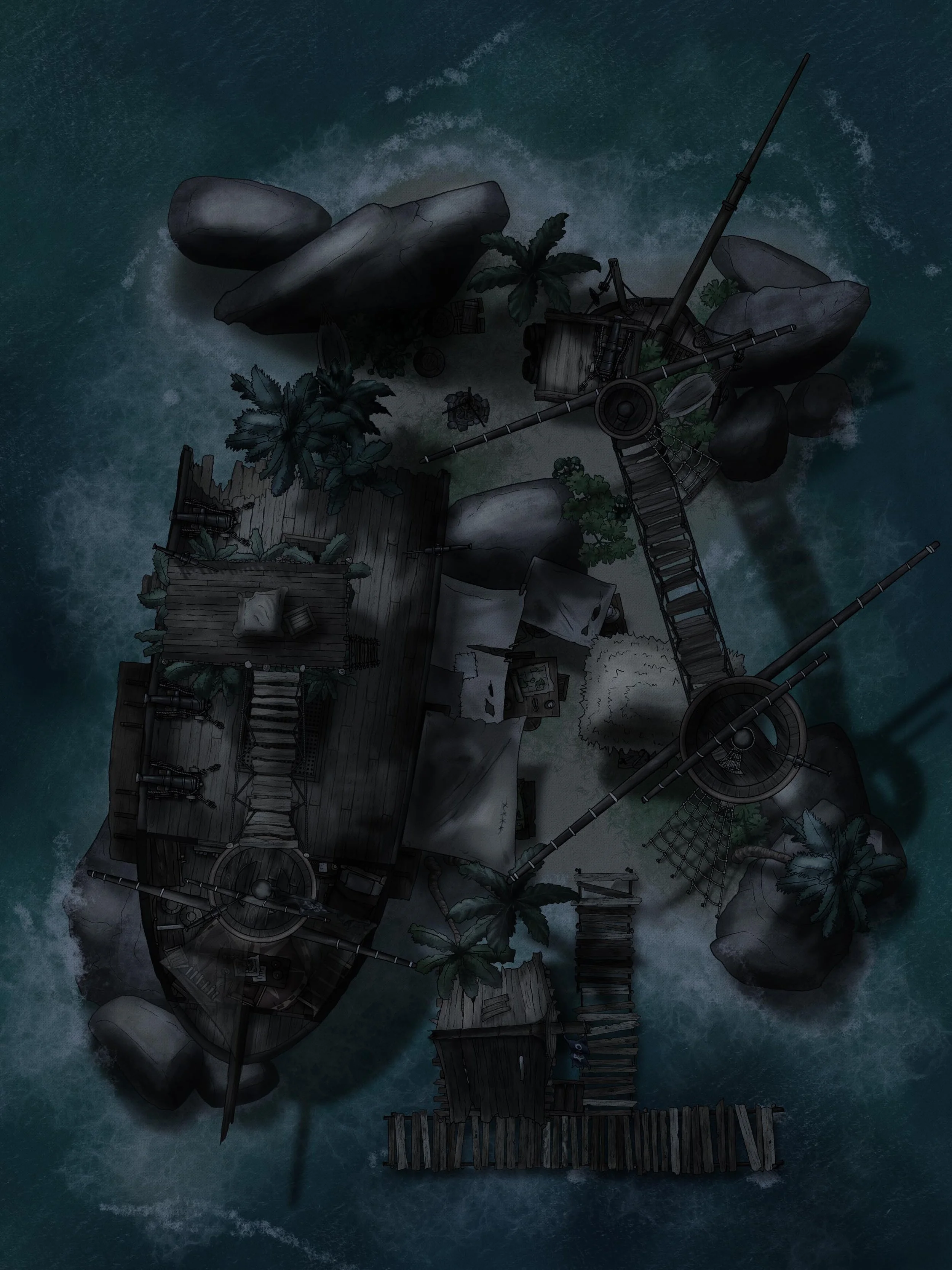 Shipwreck Fort (Dark Night)