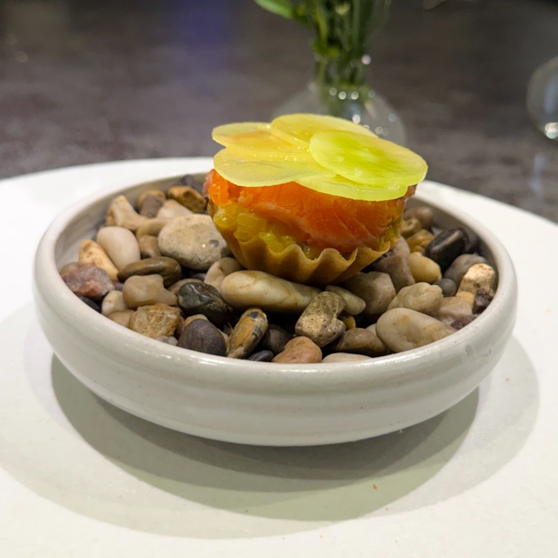 Tartlet | Lightly Cooked Trout Belly | Pineapple Kosho | Koshihikari Rice