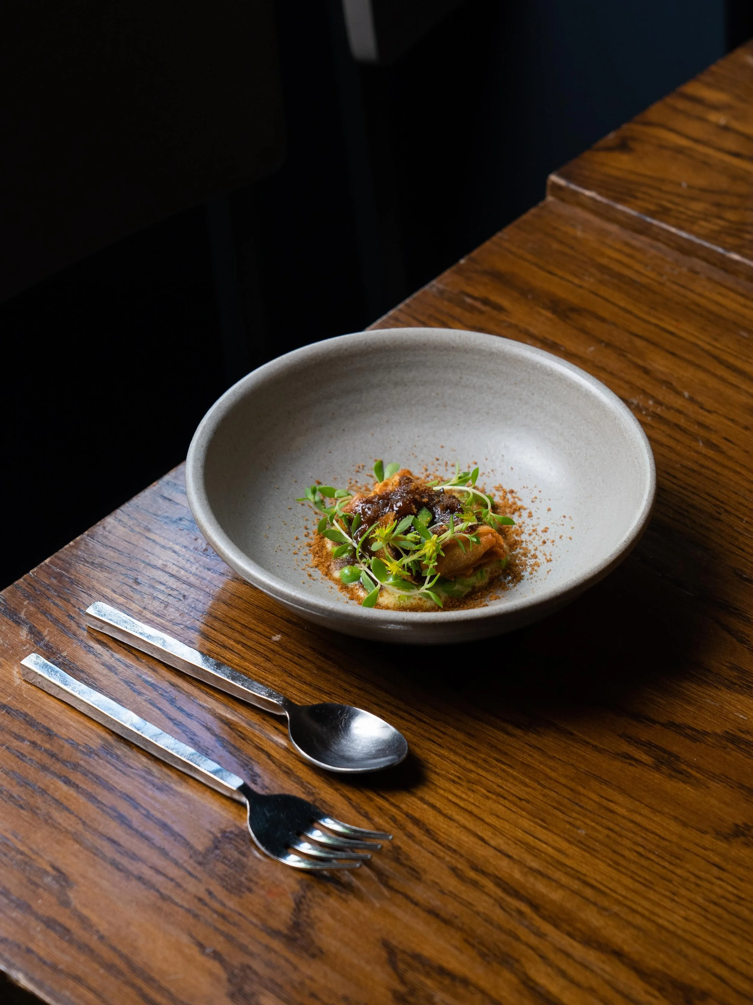 A past edition of the Gallia.

Broken French Onion Samosa | Oxtail | Black Truffle Demi-Glace | Gruy&egrave;re

While this dish is not currently on the menu, it was paired with Chassagne Montrachet 2023 from Maison Champy. This wine is shaped by lime